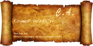 Czumpf Arzén névjegykártya